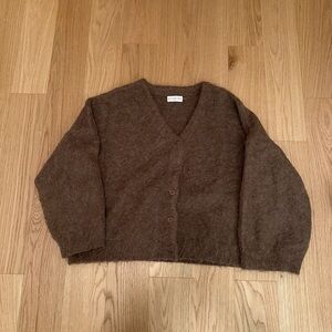 Bohme Chocolate Brown V-Neck Cardigan